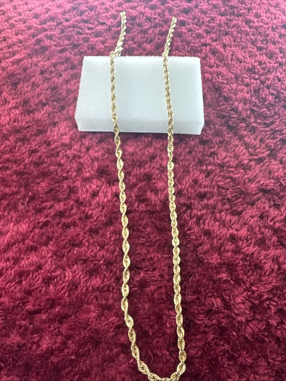 10K Yellow Gold Rope Chain Necklace 20” 3mm 4.7g Broken Needs Repair